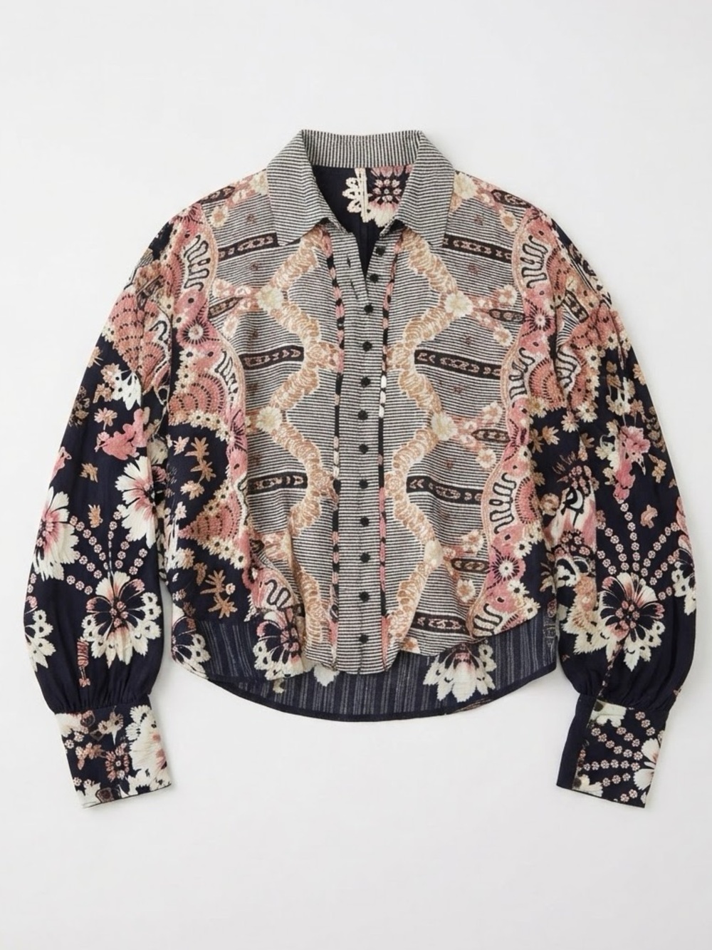 FREE PEOPLE Virgo Baby Buttondown /  Black Combo
